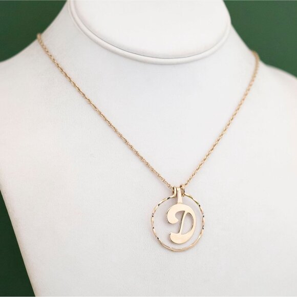 Vintage Victorian Letter D Gold Tone Necklace 24 inch by Avon - W8 - Picture 2 of 3
